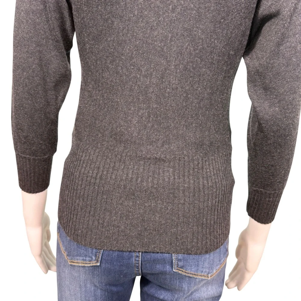Banana Republic Small Silk Cashmere Turtleneck Sweater Gray Dark Academia Office